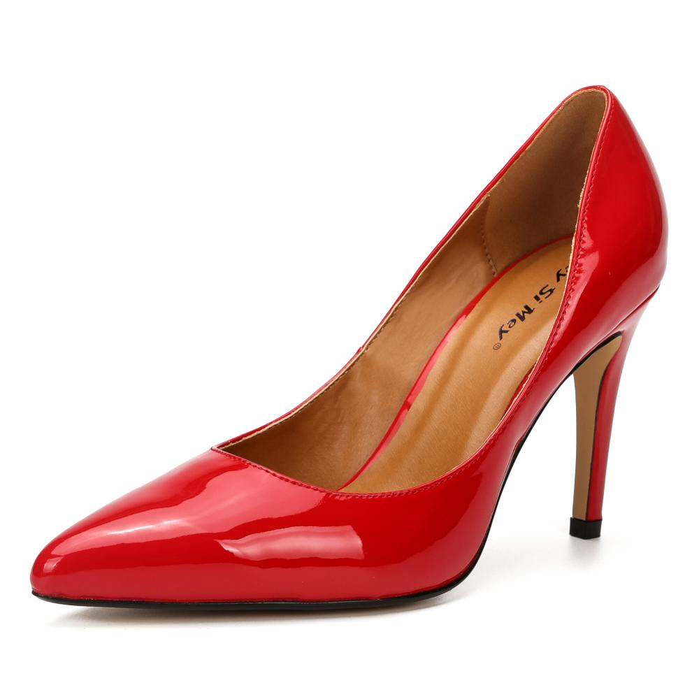 4&quot; Drag Queen Trans Queer Crossdresser Men&#39;s Stiletto Pointed Toe Red Patent Leather Pumps Plus Size EUR 40-48 Women Shoes: red / EUR47