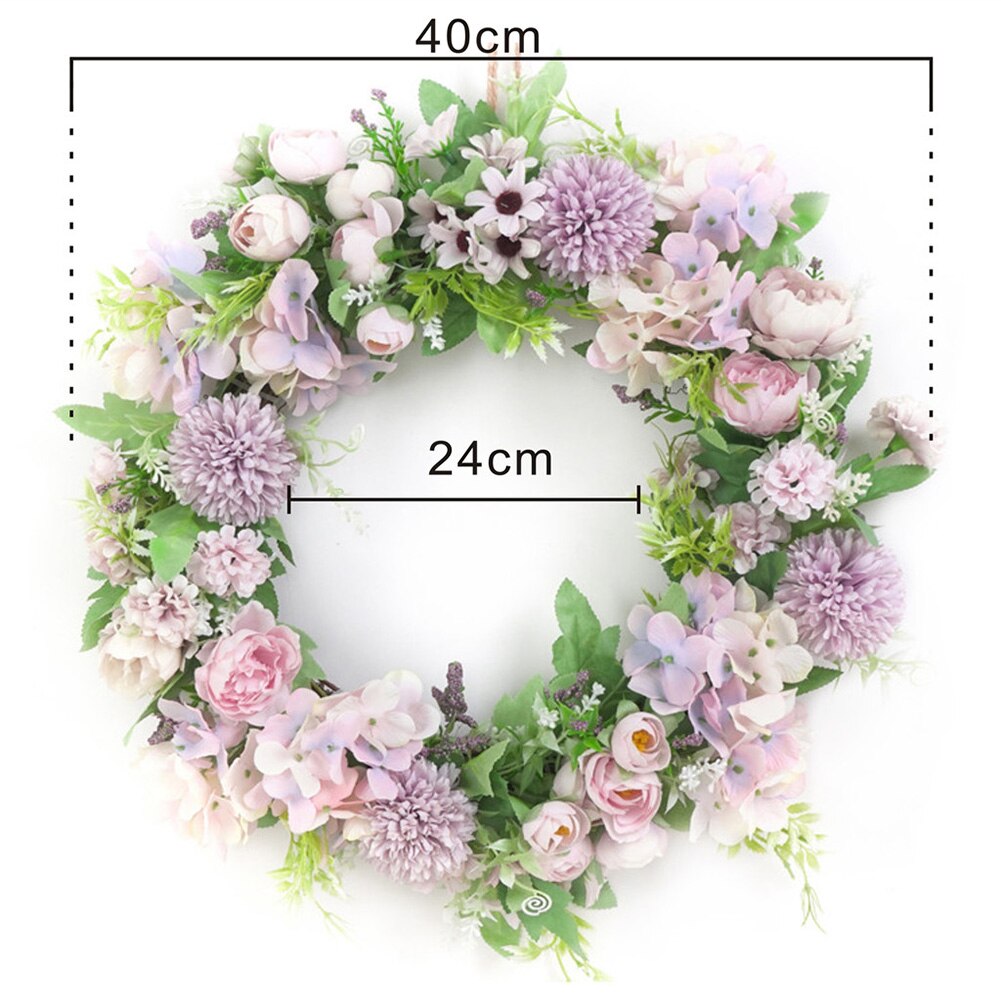 Konstgjord blomsterkrans dörr krans gör det själv bröllopsfest hängande hem vägg trädgård dekor