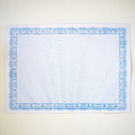 25 stk / lot certifikatpapir 180g tykkere  a4 papir, der kan udskrives, kopi, diy sætpapir har skygge og ramme: Himmelblå