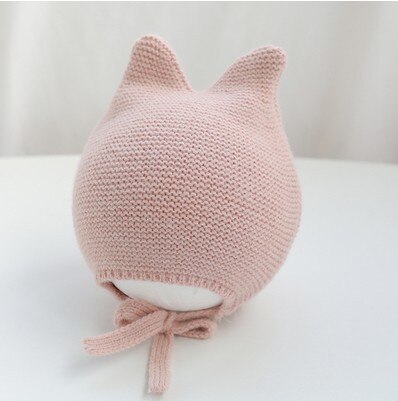 Punto cálido para invierno sombrero Mono para bebé niño chico chica gorra protección de oído sombreros niños gorra tejida para niños gorro infantil: 2526pink