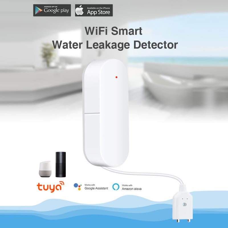 Tuya alexa smart WIFI water leak sensor alarm system for home Overflow water Sensor Alerts security alarms water leakage sensor