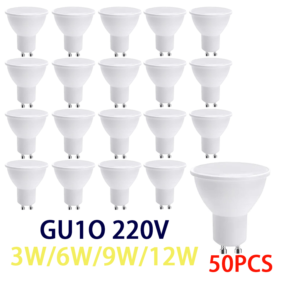 50 PZ GU10 Lampadina A Led 220 V Faretto Lampadina Bombillas Lampada A LED Decorazione Lampada Luce a risparmio energetico Lampara Per Home Office