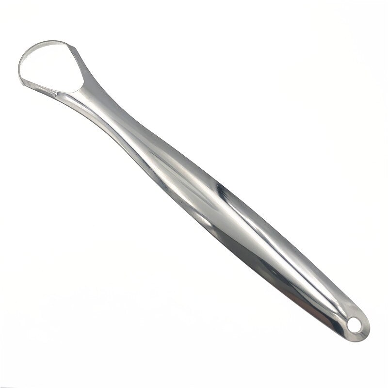 Stainless Steel Useful Tongue Scraper Cleaner Fresh Breath Cleaning Coated Tongue Oral Hygiene Care Tools: A