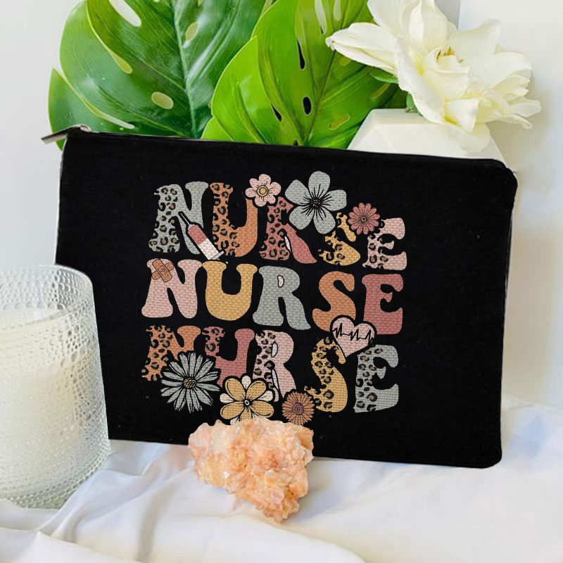 1pc Nurse Makeup Bags,Nurse for Women,Nurse Cosmetic Bags With Zipper,Nurse for Nursing Student,Student Nurse: Dark Grey