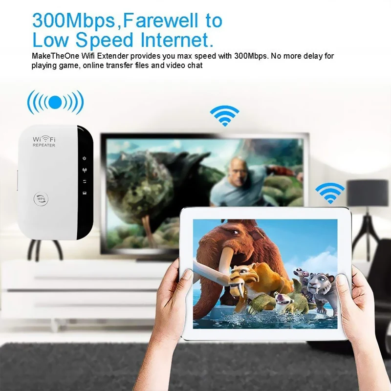 Wzmacniacz sygnału wi-fi 300m , wzmacniacz sygnału us eu, wzmacniacz sieciowy do routera domowego, przez ścianę, sypialnia, ruchomy zasięg