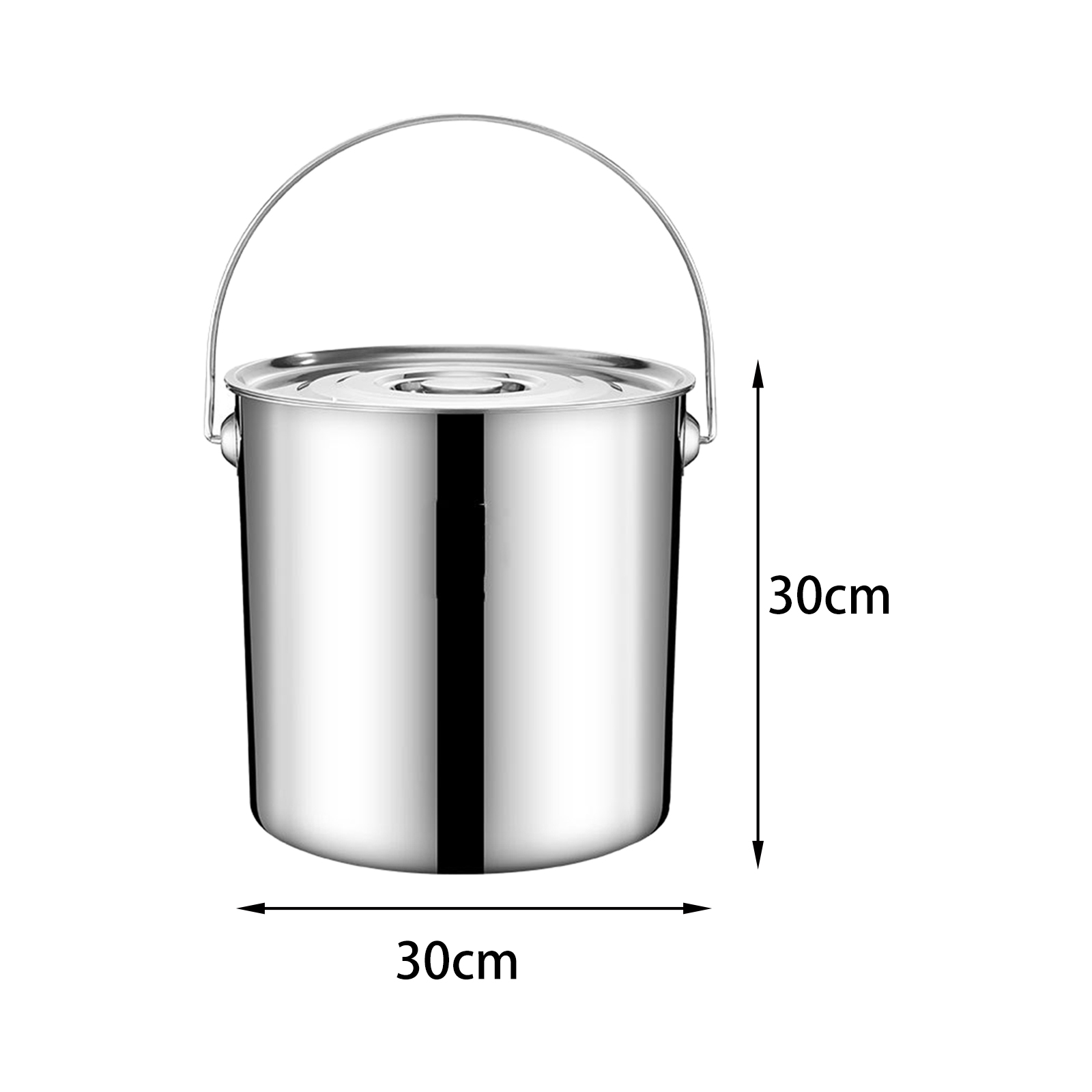 Stainless Steel Multipurpose Stock Pot Bucket With Lid Portable Stainless Steel Bucket Large Capacity Rice Bucket Sealed