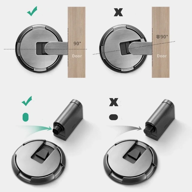 Solid Metal Door Stopper Updated Mechanical Self-Locking Stop Height Adjustable Sticker And Screw Fix DIY Hidden Door Holders