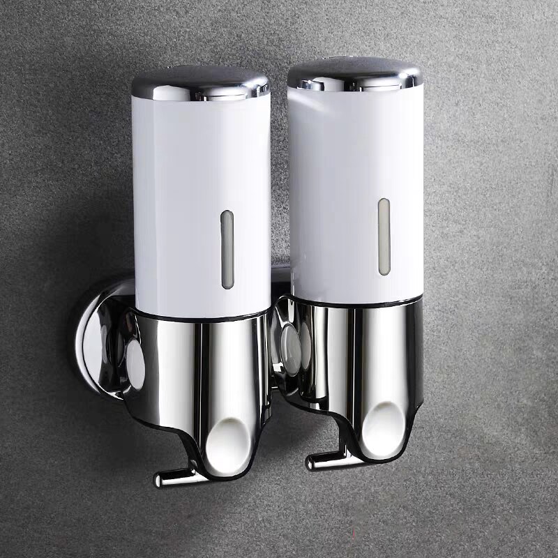Badkamer Schuim Zeepdispenser Handdesinfecterend Houder Wall Mount Zeep Shampoo Head Vloeibare Douche Dispenser Voor Badkamer Accessoires: 2 White