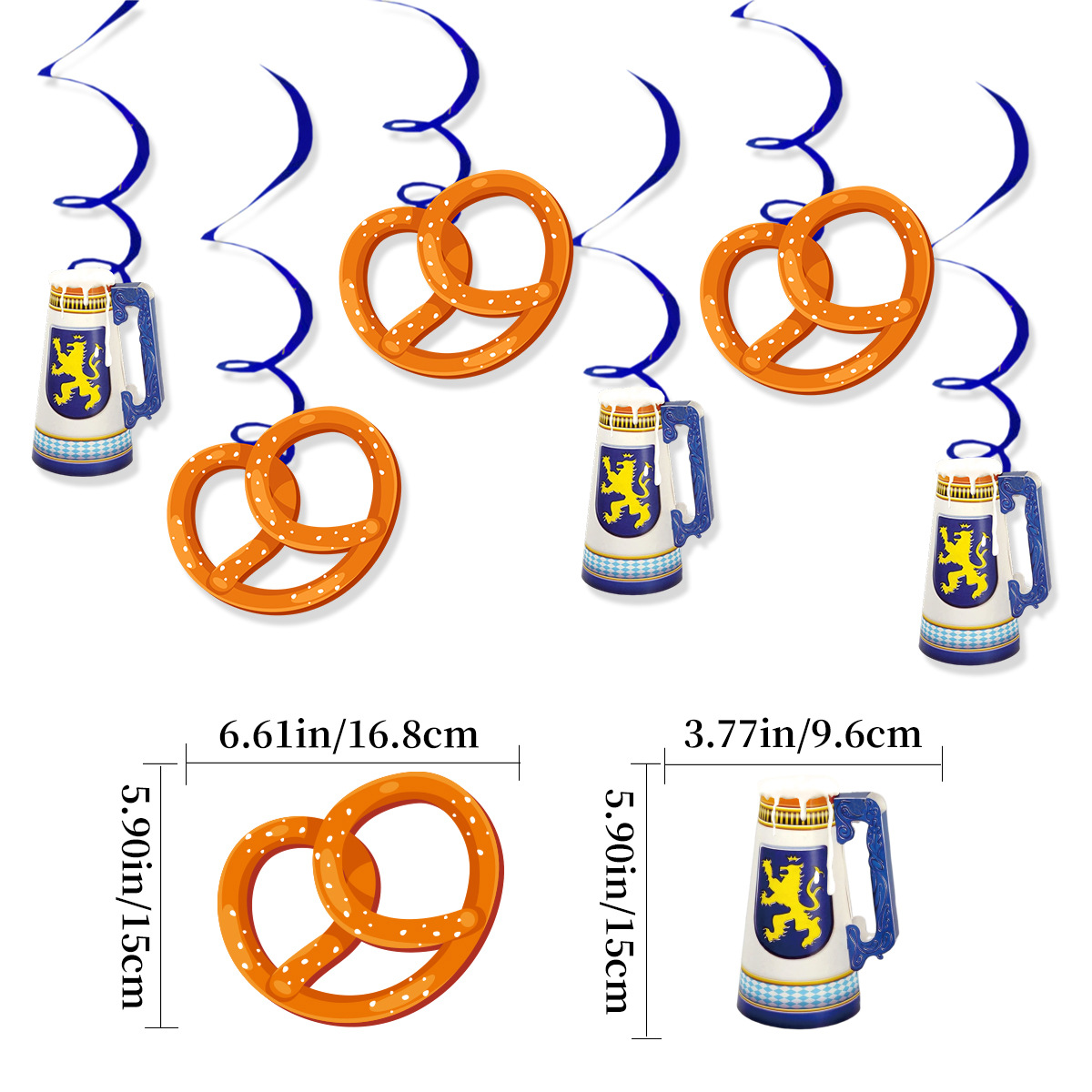 Oktoberfest Theme Party Banner Spiral Hanger Cake Topper for Adult Birthday Oktoberfest Beer Party Background Decoration: GRAY