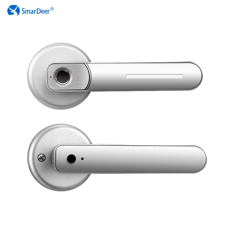 SmarDeer serratura elettronica per impronte digitali per impronte digitali biometriche di sicurezza maniglia accorto serratura per porta casa/Hotel/ufficio: argento