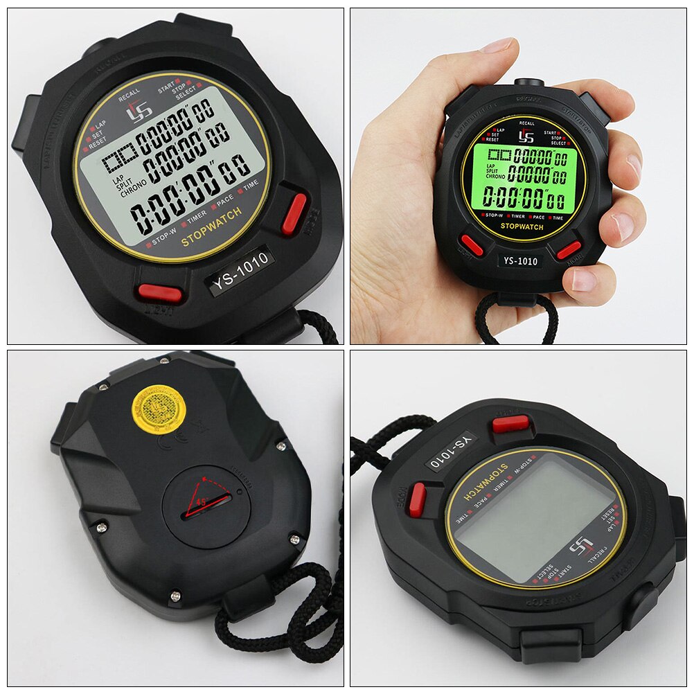 Cronómetro deportivo Digital de mano con pantalla grande, cronómetro para árbitro de atletismo
