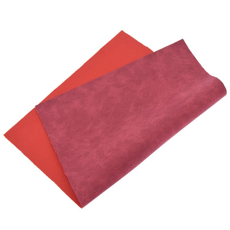 21 x 29cm a4 faux ruskind stof farverigt syntetisk læder til buesko tasker tøj diy syemateriale pu læder: Rødvin