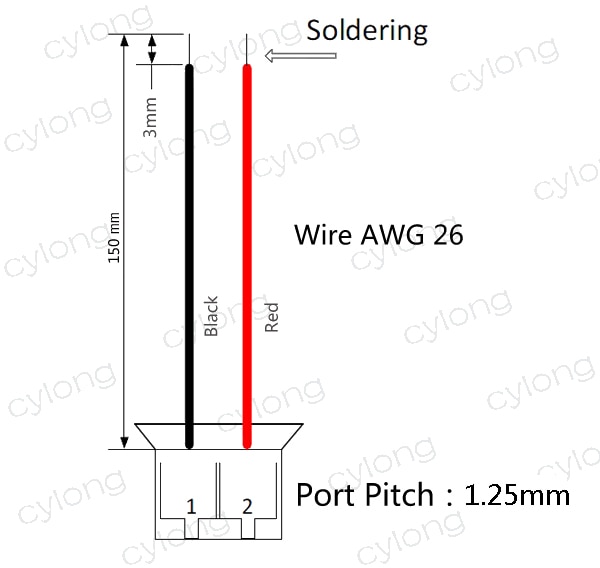 Mini. Micro JST 1.25mm T-1 2-Pin Connector w/.Wire x 10 sets.2pin 1.25mm