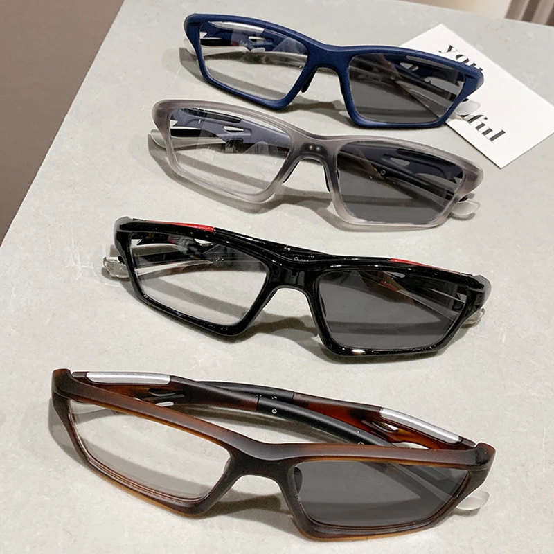 Nueva TR90 gafas deportivas fotocromáticas para miopía Unisex mujeres hombres gafas cuadradas para la vista gafas de sol terminadas dioptrías