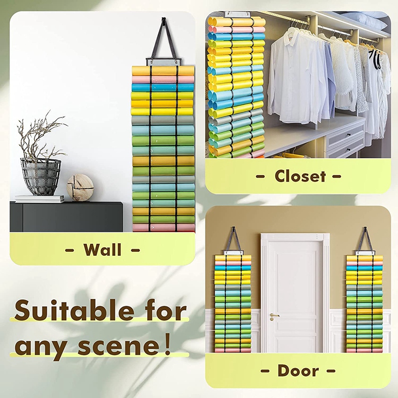 2Pcs Vinyl Storage Organizer With 24 And 48 Roll Compartments Hanging Vinyl Roll Storage Rack For Closet Wall Mount Door