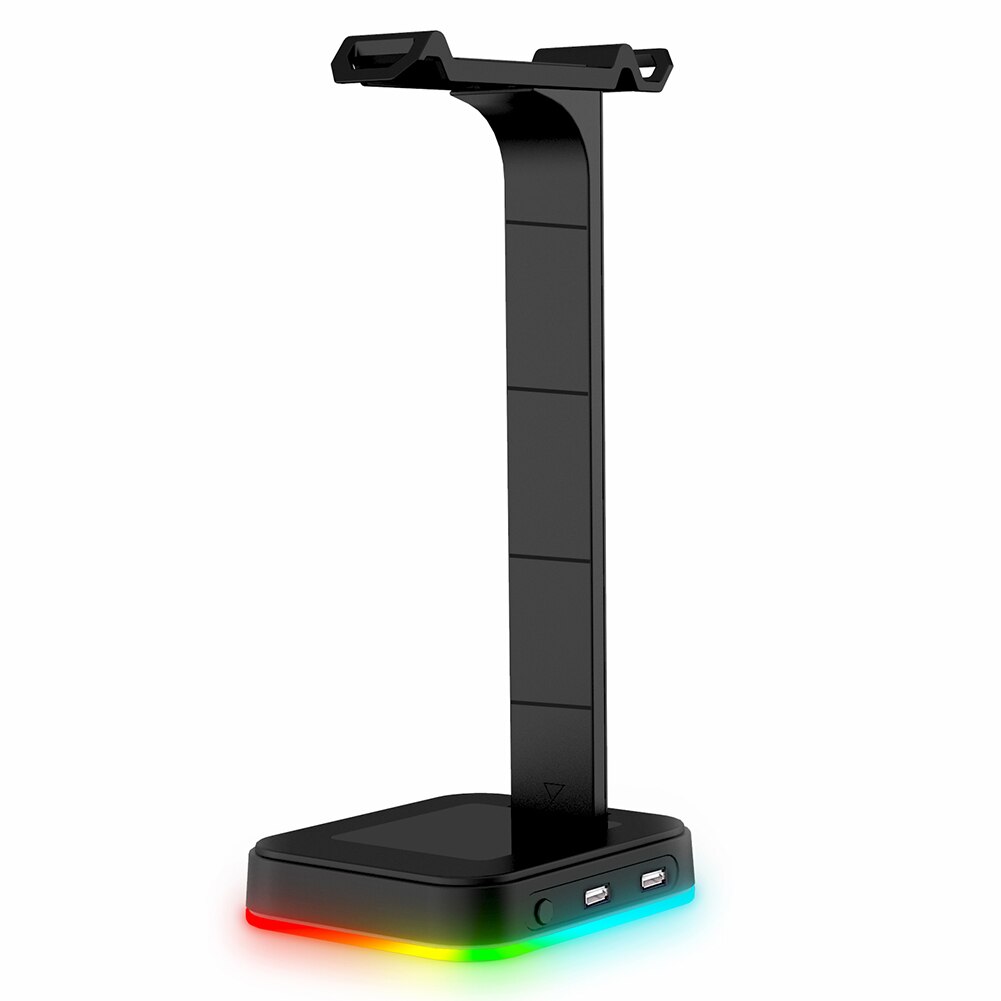 ST2 RGB Gaming Headset Holder RGB Gamer Headphone Stand w/ 2 USB Charger Ports for PC Display Support Desk Dual Hanger: RGB Display Stand