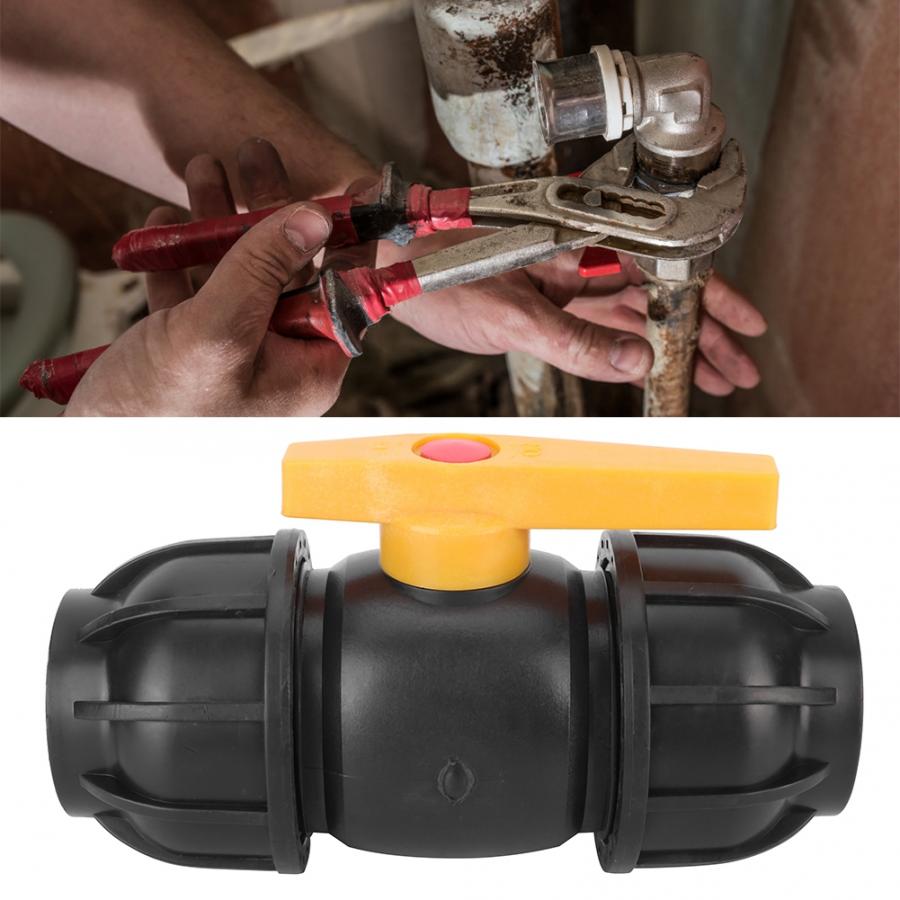 Ball Valve Connector PE Plastic 50mm Diameter Ball Valve Connector Water Pipe Fitting Accessories