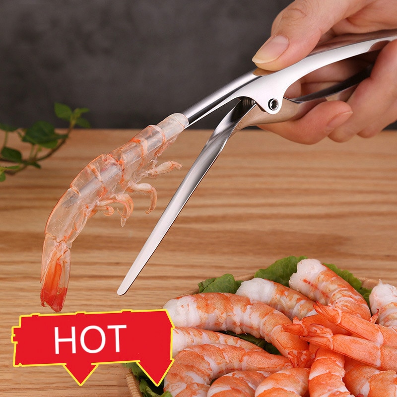 Éplucheur de crevettes acier inoxydable crevette épluche de homard dispositif d'épluchage de coquille de homard cuisine créative fruits de mer outils Gadgets de cuisine