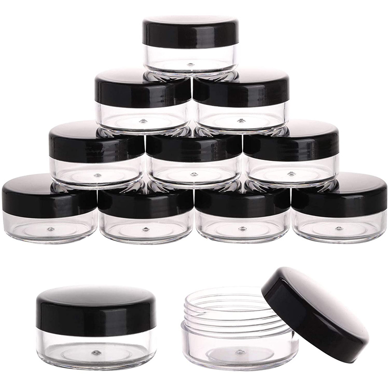100pcs 2g 3g 5g 10g 15g 20g Empty Clear Round Jars For Cosmetic Lotion, Makeup Cream, Eye shadow, Rhinestone, Sample Pot