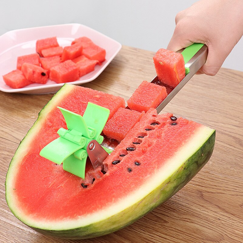 Rvs Windmolen Watermeloen Snijden Artefact Keuken Multifunctionele Props Salade Fruit Watermeloen Mes
