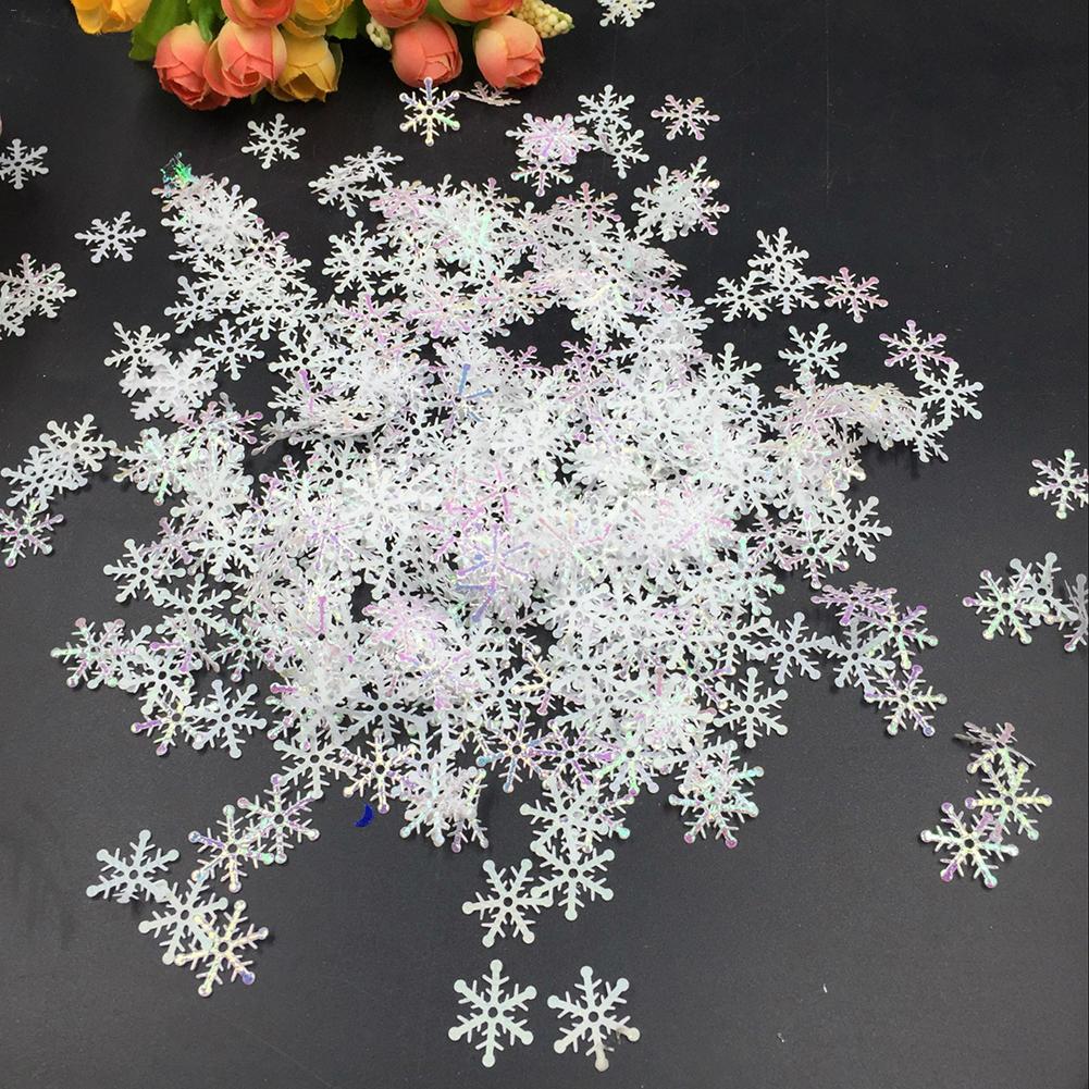 2 Packs 600Pcs In Totaal Witte Sneeuwvlokken Kleurrijke Confetti Voor Kerst Bruiloft Verjaardag Party Decoratie Benodigdheden