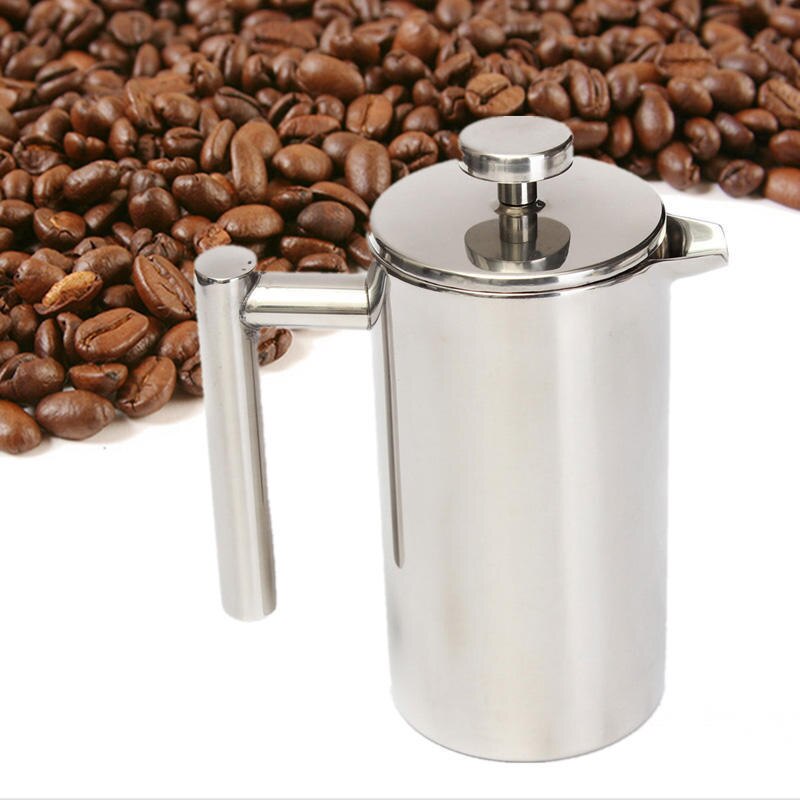 Double-layer Insulation Teapot With Filter Stainless Steel Coffee Maker 350ml Vacuum Insulated Double Wall Coffee Cafe Teapot