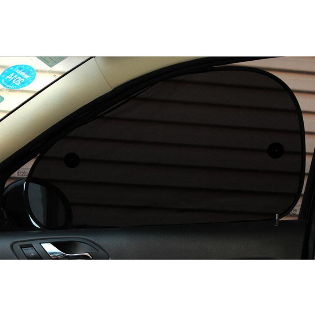 2Pcs Car Side Window Cover Block Window Mesh Cover With 4 Suction Cups