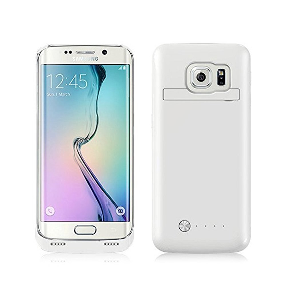 Banco de energía portátil para Samsung galaxy S6 S6edge, paquete de respaldo, funda de cargador de batería externa, soporte estándar, 4200mAh: White For S6Edge