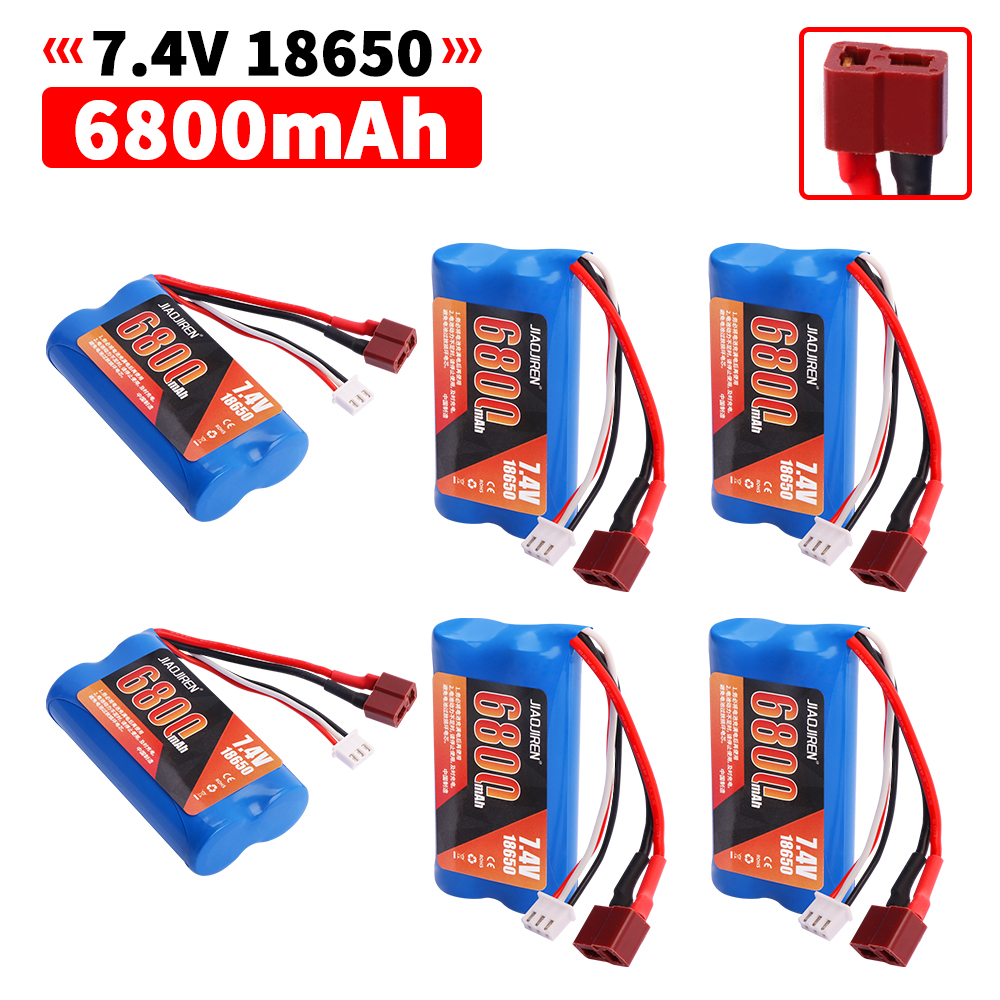 7.4v 6800 mah 18650 lipo-akkua  q46 wltoy 10428 12428/12423 x9115 144001 rc auton varaosille 7.4v suurikapasiteettista akkua
