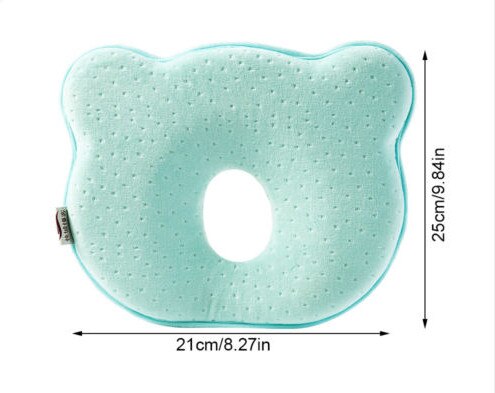 Cute Baby Pillow Soft Breathable Baby Infant Newborn Memory Foam Pillow Prevent Flat Head Anti Roll Support 20A25: C