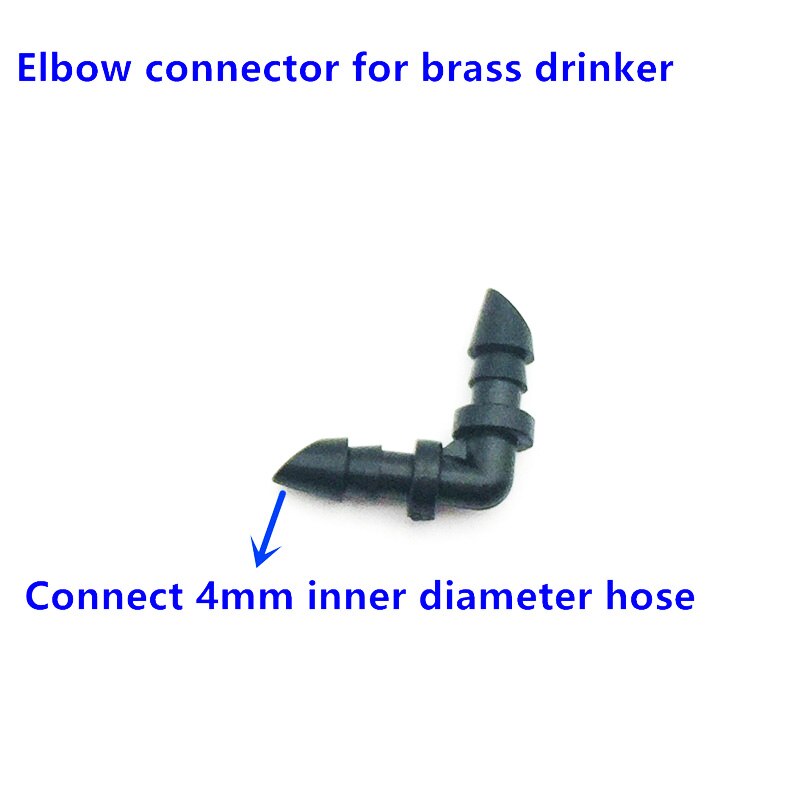 Rata ratón bebedero de boquilla de agua automática rata alimentador con acero inoxidable tarjeta hámster conejos roedores para beber suministros: Elbow connector