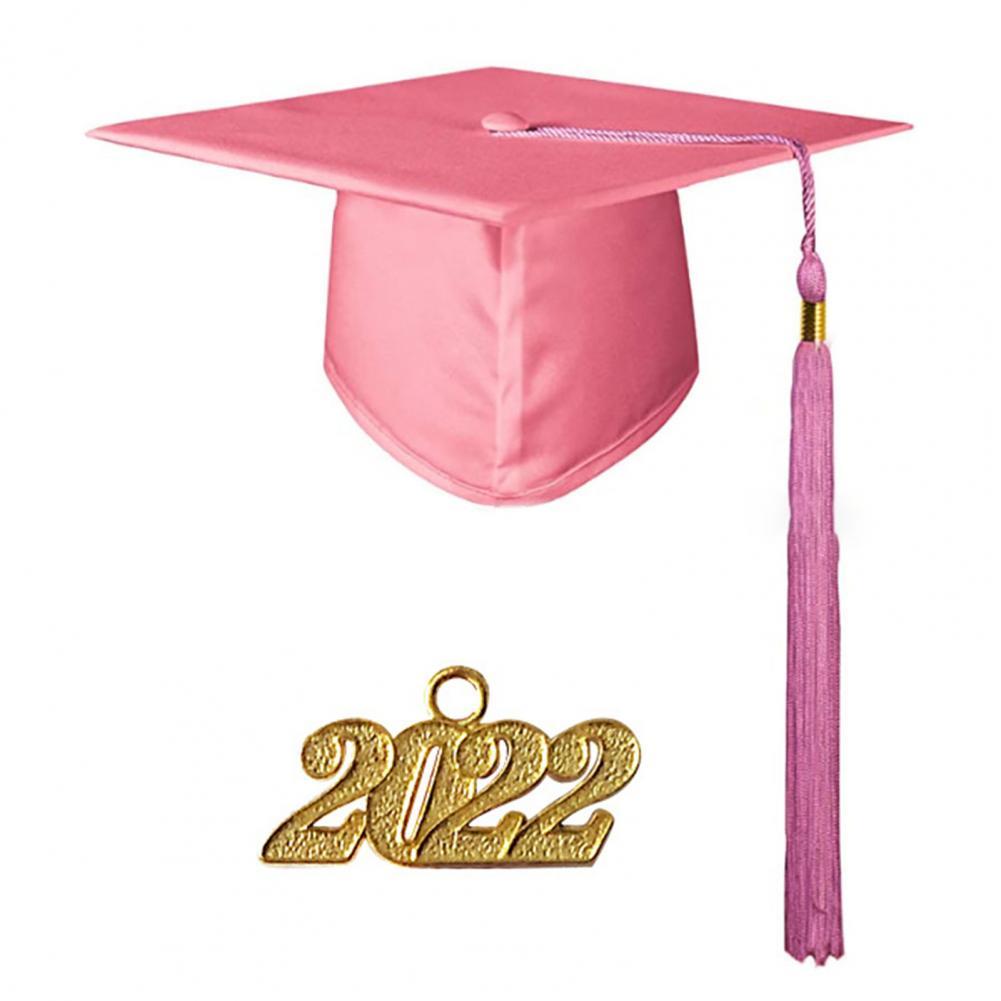 2022 Memorable Graduation Cap 2022 Fabric Practical Coloful Graduation Cap Decoration for Student: Roze