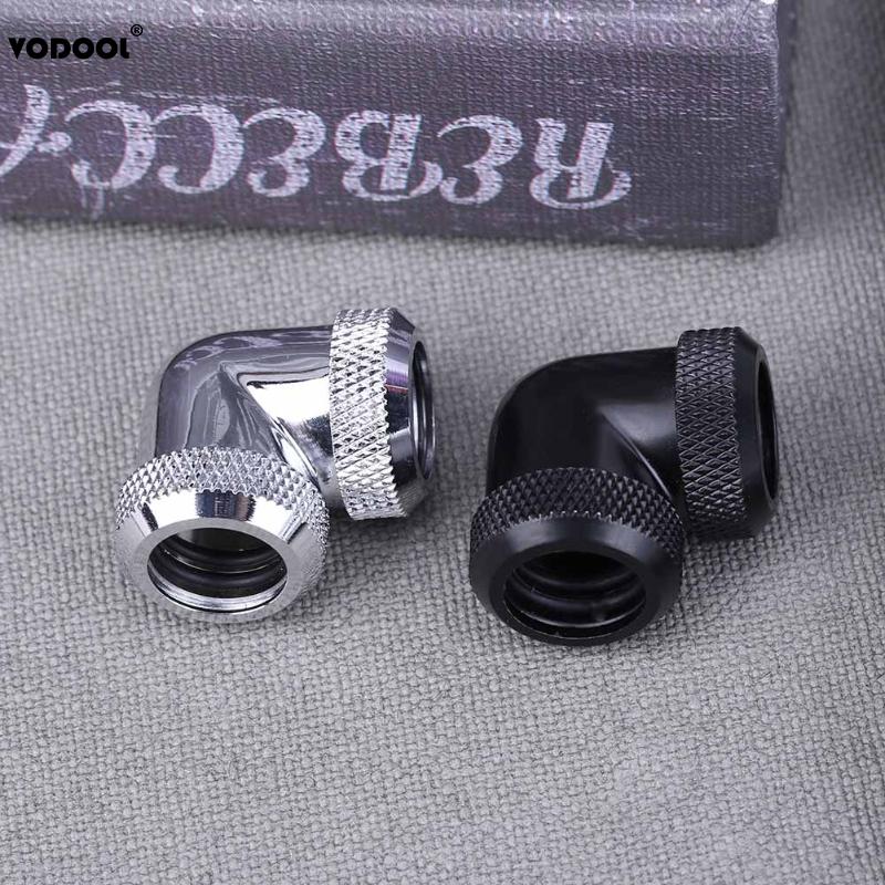 Computer waterkoeling accessoire 14mm od  g1/4 binnendraad 90 graden buisconnector voor pc waterkoeling voor 14mm od harde buizen