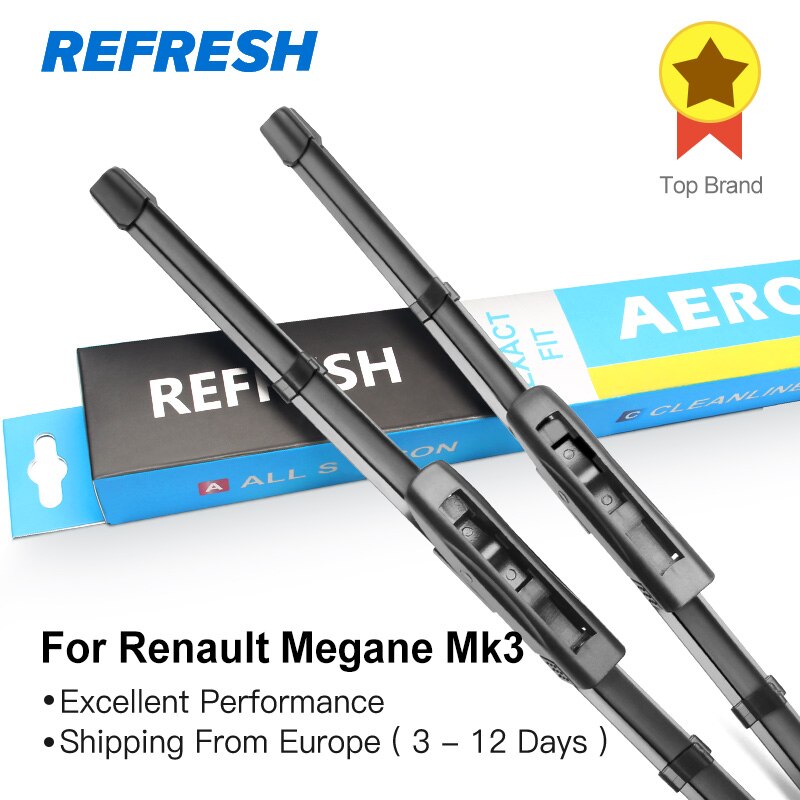 REFRESH Ruitenwissers voor Renault Megane Mk3 24 "& 16" Fit Bajonet Armen