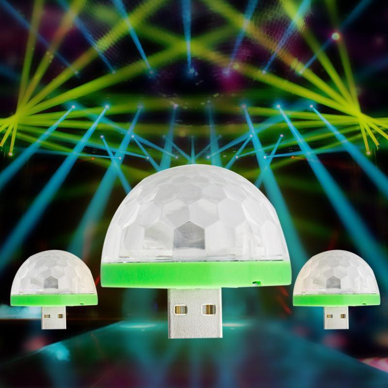 Mini lampe Disco USB pour scène, fête de noël, DJ, karaoké, voiture, téléphone portable, contrôle de la musique, boule magique en cristal, lumière colorée