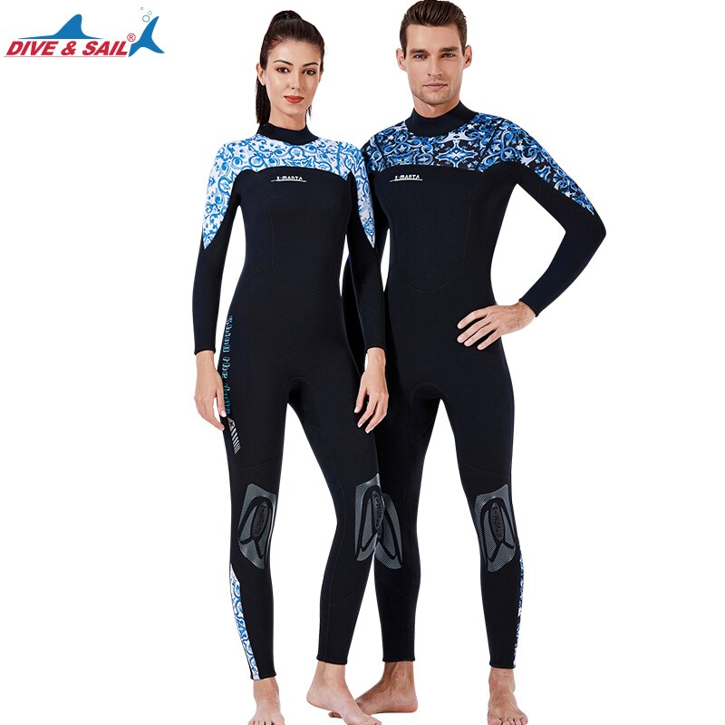 Womens Wetsuit Full 3mm Neoprene Surfing Scuba Diving Snorkeling Swimming Suit Mens Girls Matching Couples One Piece Long Sleeve