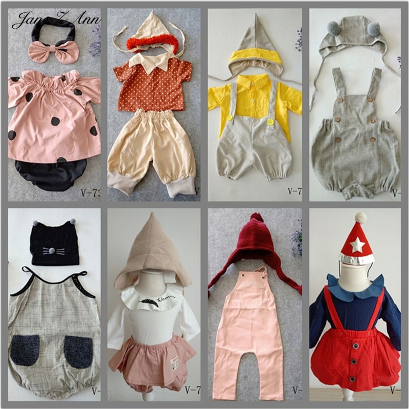 Jane z ann kinderfotografie kleding baby 6 maanden 1 jaar studio fotoshoot outfits hoed + kleding