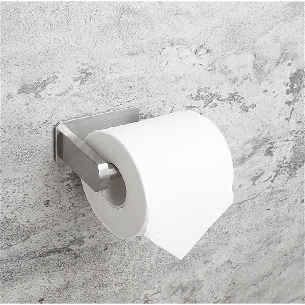 4# Toilet Roll Holder Self Adhesive Toilet Paper Roll Holder for Bathroom Stick on Wall Stainless Steel Brushed tissue holder