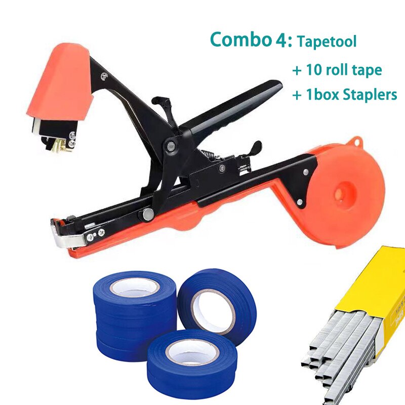 HEMAN Gardening Tapetool, Plant Typing Machine for Vegetabel, Grap, Tomato, Cucumber, Pepper and Flower(Orange): Combo 4