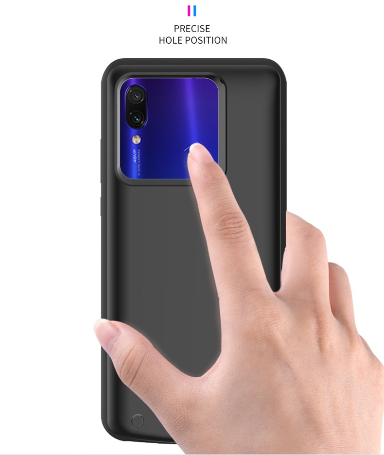 Funda de cargador de batería para Xiaomi Redmi Note 8T, 5000mah, marco de silicona delgada, a prueba de golpes, paquete de energía de respaldo, funda de cargador, Capa