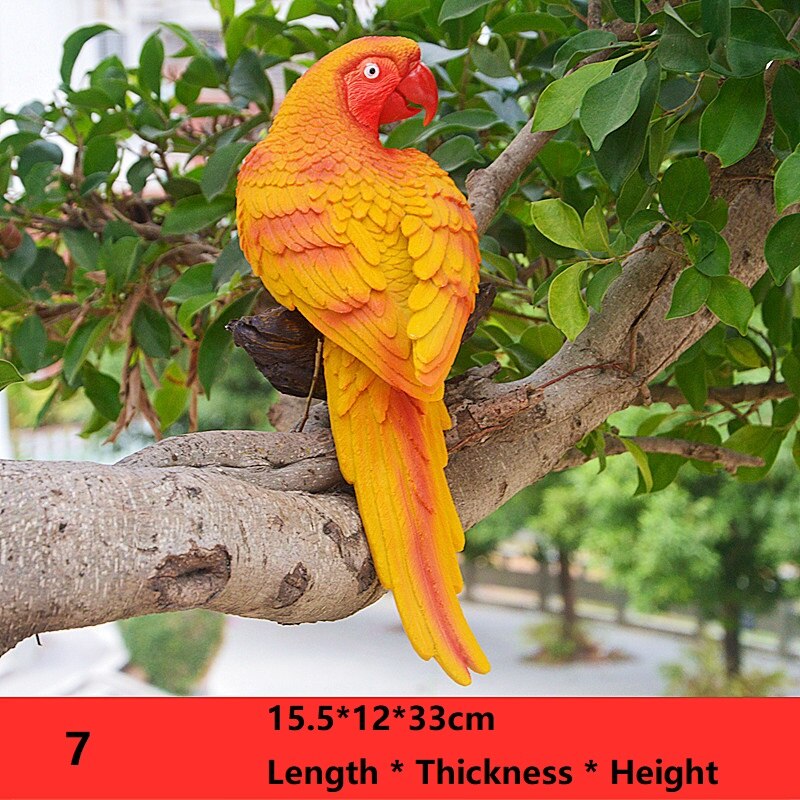 Garden Decoration Simulation Parrot Miniature Sculpture Resin Crafts Toucan Garden Outdoor Flexible Animal Sculpture: 7