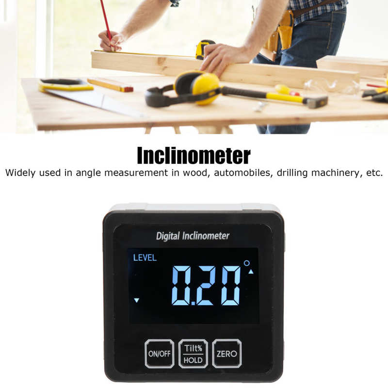 Digital Angle Measuring Device LCD Screen Digital Angle Finder Gauge Digital Inclinometer Protractor with Magnet