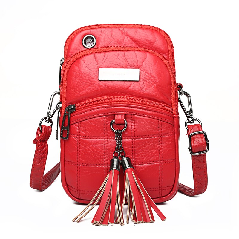 Mantis Garnalen Telefoon Schoudertassen Voor Vrouwen Pu Lederen Kwastje Klinknagel Crossbody Tas Voor Meisjes Tas Beroemde Vrouwen tas: Rood