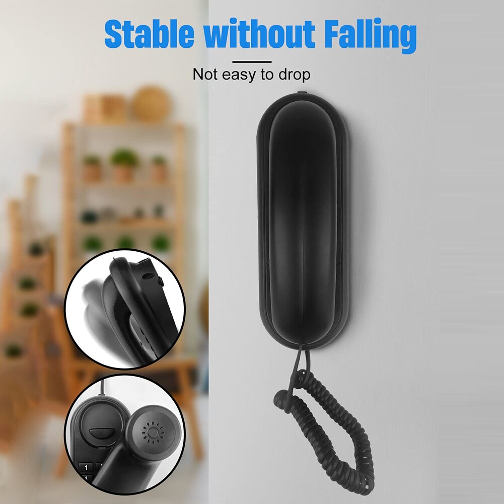 Corded House Phones Landline, Dial Pad on Base unit Home Phone, Landline Phones Last Number Redial, Wall Mountable Landline Tele