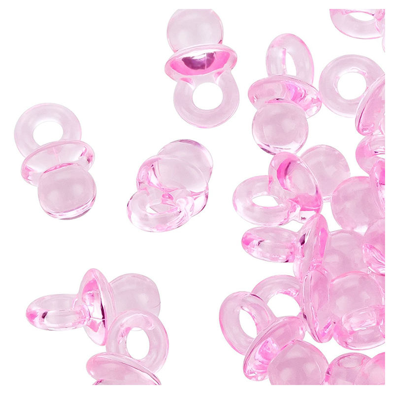100 stk pink mini-sut sut  - 2 cm -  sut til baby shower eller som vedhæng - baby sut lavet af akryl