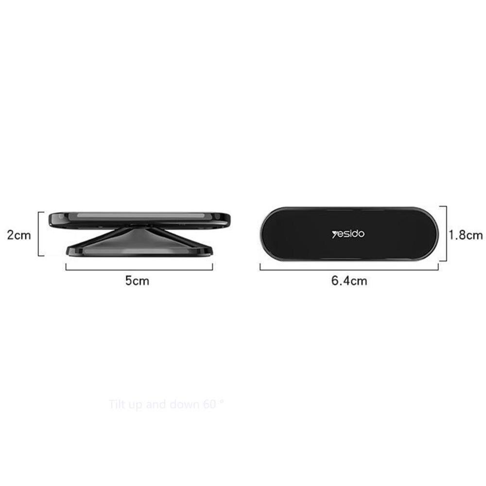 Yesido  c55 auto telefoonhouder standaard mini strip vorm houder / xiaomi magneet metalen gps voor iphone telefoon auto / samsung muurbevestiging  u9 w 1