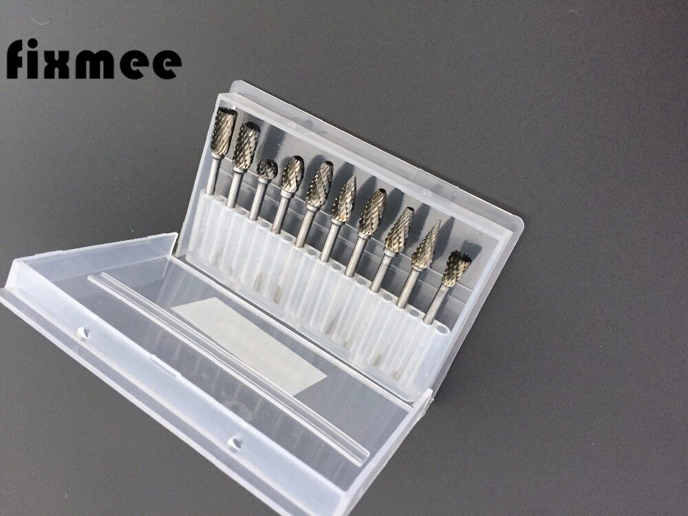 Fixmee 10pcs Jewelry Polishing Tools Tungsten Carbide Burs 3*6mm, Rotary Carbide Burs, Jewelry Abrasive Burs Rotary tool