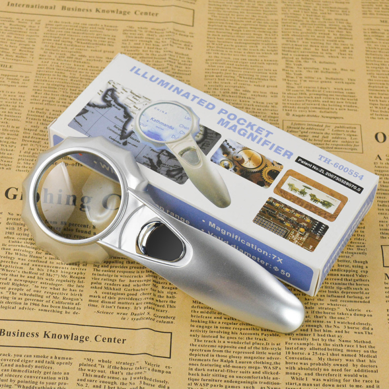 Magnifying Glass with Led Lights High Magnification Jewelry Magnifier Handheld 7 Times LED Light Optical Old Reading