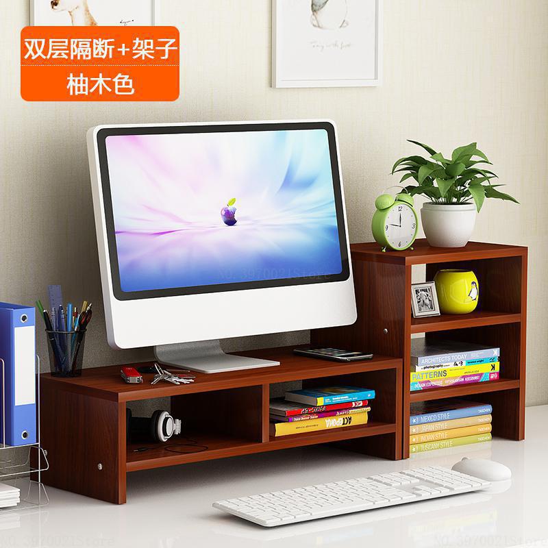 Desktop monitor stand computer pleje hals skærm riser træ hylde sokkel stærk bærbar stand bordholder til notebook tv: 2