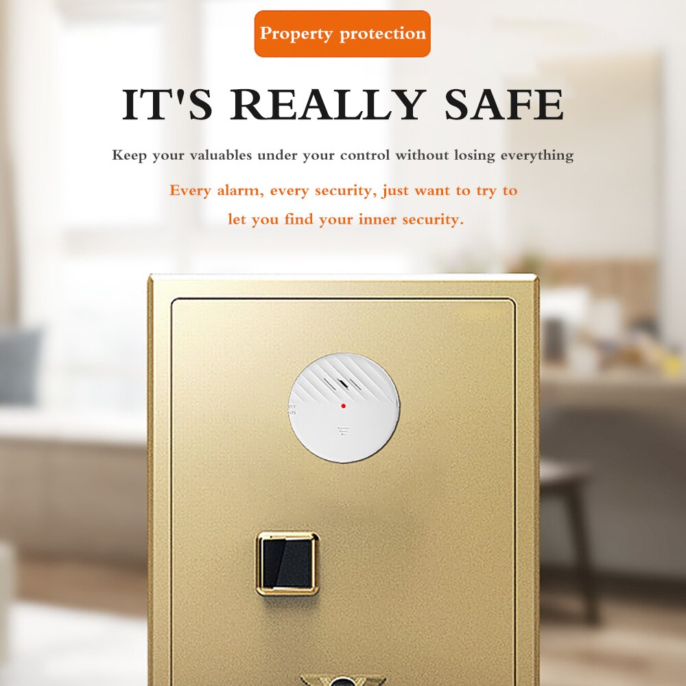 Wireless Door Window Sensors Alarm Entry Vibration Sensor Alert Home Safe Break Sensor Alarm 125db Loud Vibration Sensor Monitor
